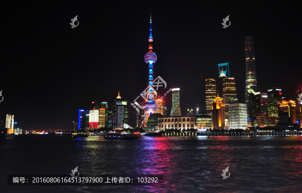 上海陸家嘴建筑群夜景