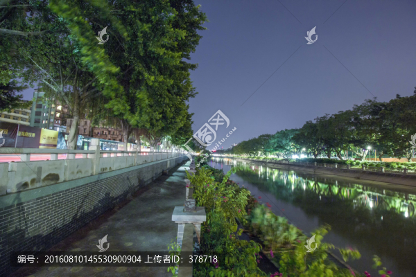 廣東省佛山市南堤路休閑步道夜景
