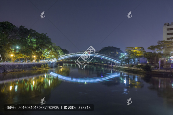 廣東省佛山市升平景觀橋夜景