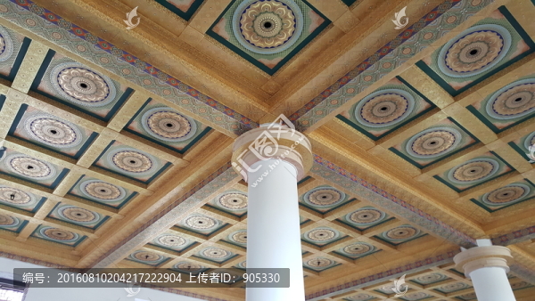 古建殿堂天花藻井裝修局部實景