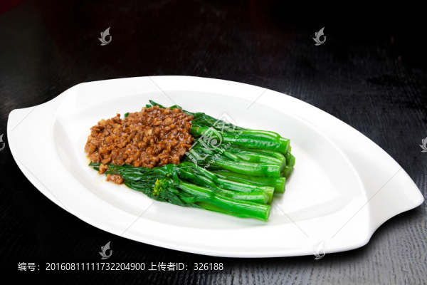 肉沫扒菜心