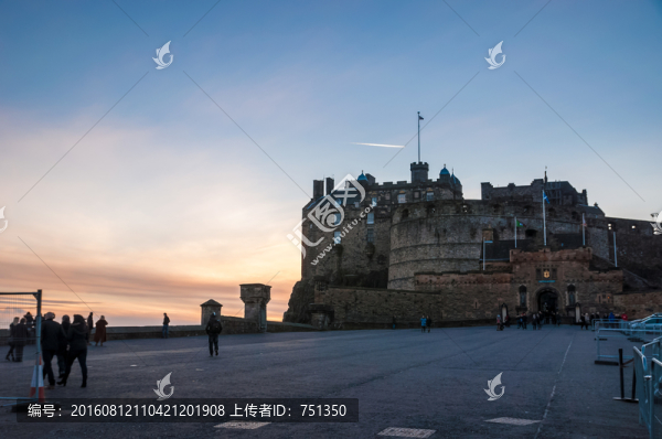 愛丁堡城堡夕陽