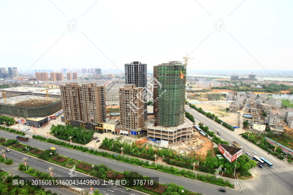 江西省撫州市撫州鳥瞰全景圖