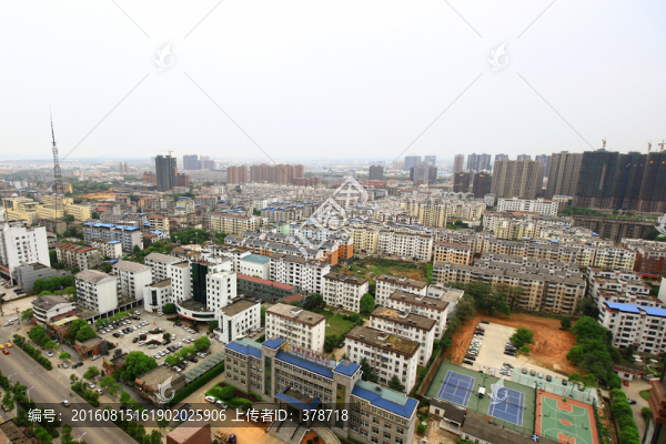 江西省撫州市鳥瞰全景圖