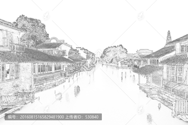 古鎮(zhèn)線(xiàn)描,,合層