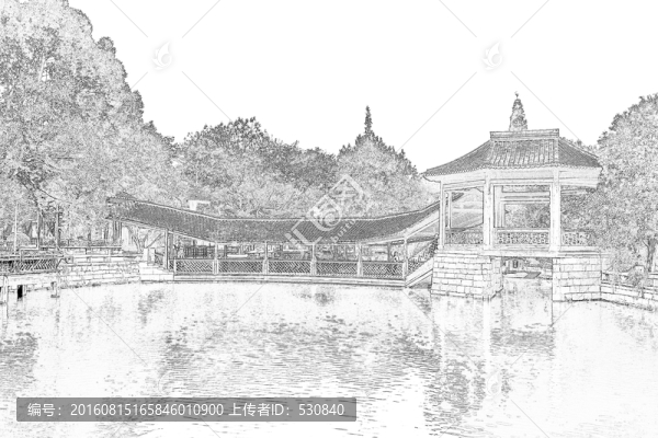 古鎮(zhèn)線描,,合層