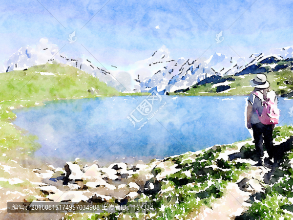 水彩畫,旅游風(fēng)光