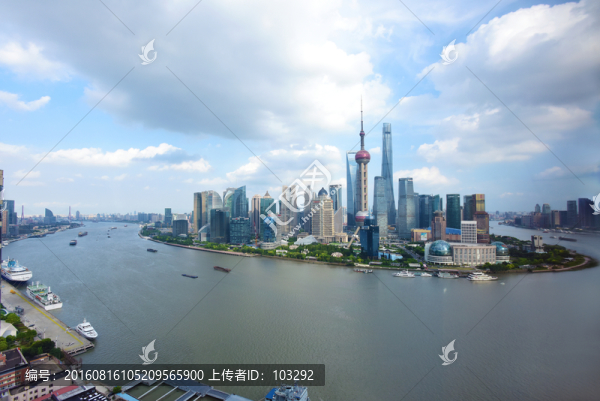 上海外灘風(fēng)光,陸家嘴建筑群
