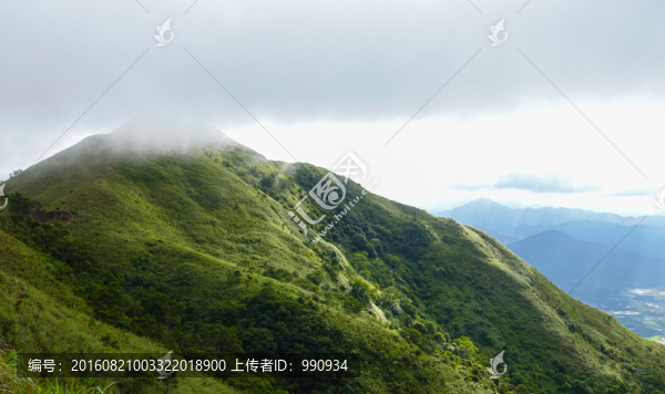 青山,山脈,云霧