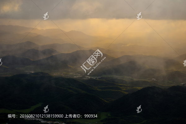 山巒,日落