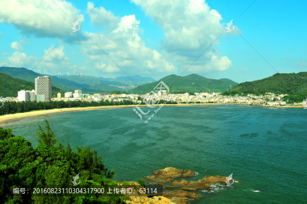 藍天白云,海水浴場,藍色大海