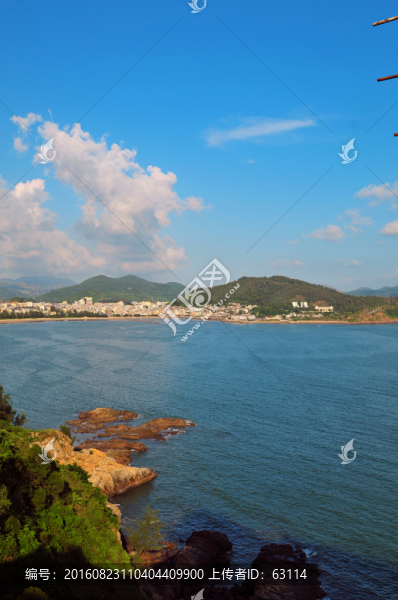 藍天白云,海水浴場,藍色大海