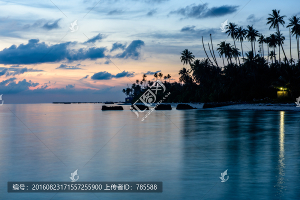 海灘晚霞