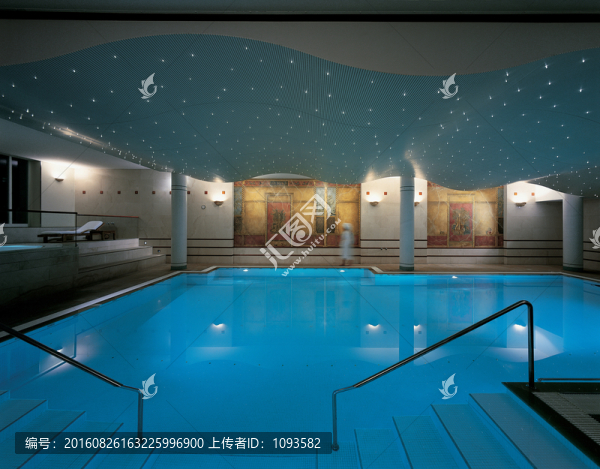 泳池,酒店,馬賽克,渡假酒店