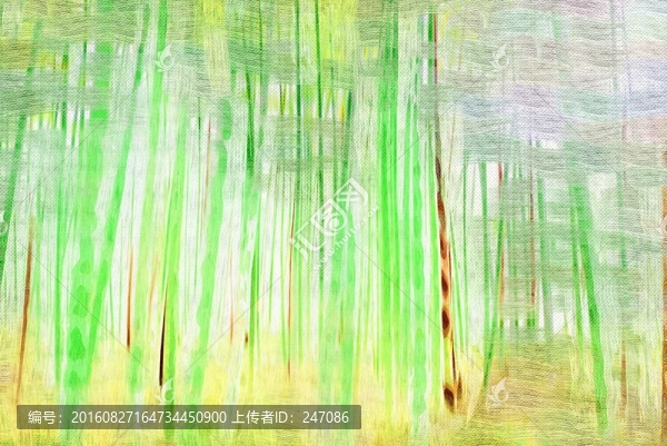 竹林油畫