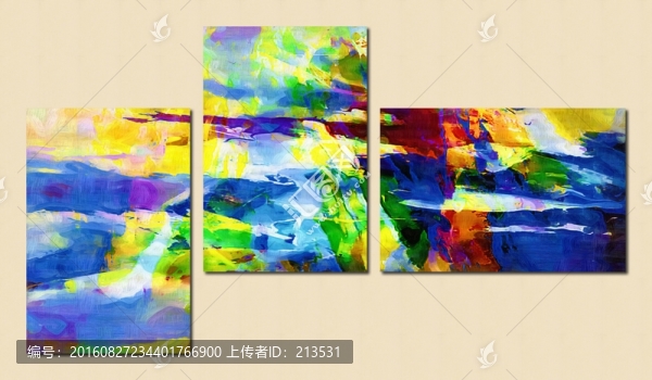三聯(lián)畫,抽象油畫,組合畫,拼畫