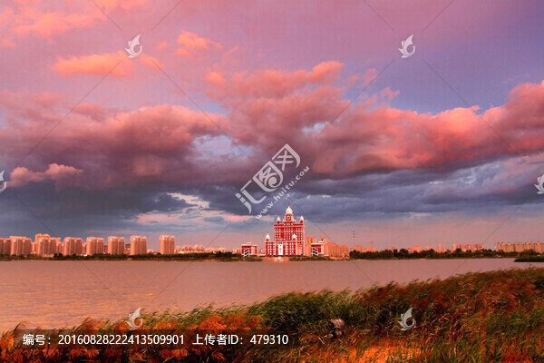 大慶,都市風(fēng)光,霞光,傍晚