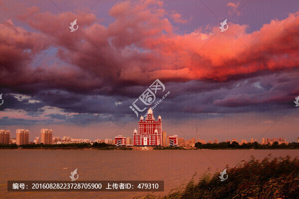 大慶,都市風(fēng)光,霞光,傍晚