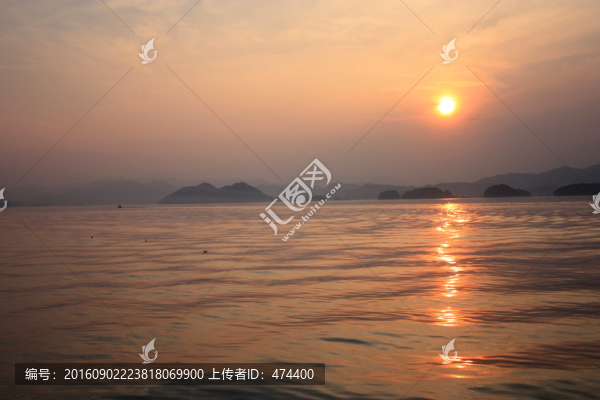 夕陽(yáng),千島湖,湖,海洋