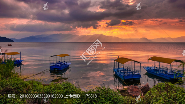 撫仙湖,夕陽