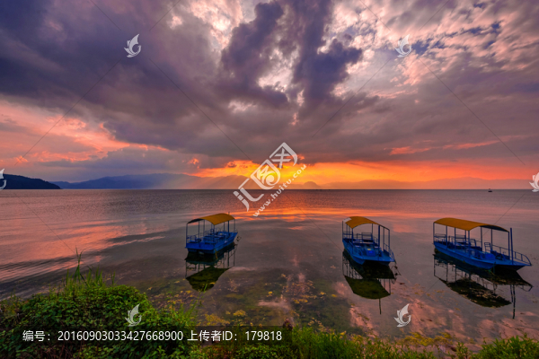 撫仙湖,夕陽
