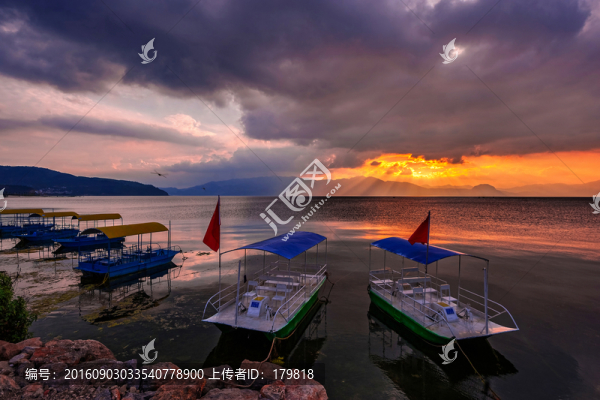 夕陽,撫仙湖