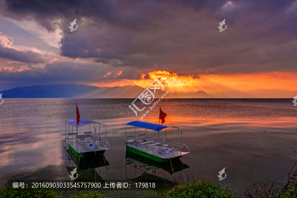 撫仙湖夕照,云南風(fēng)光