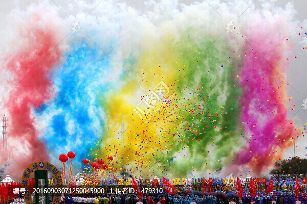 多彩煙花,煙花,氣球,節(jié)日