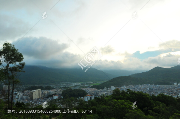 大海落日,海上晚霞,城鎮(zhèn)