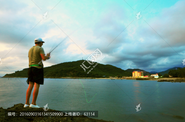 大海落日,海上晚霞,天空彩云