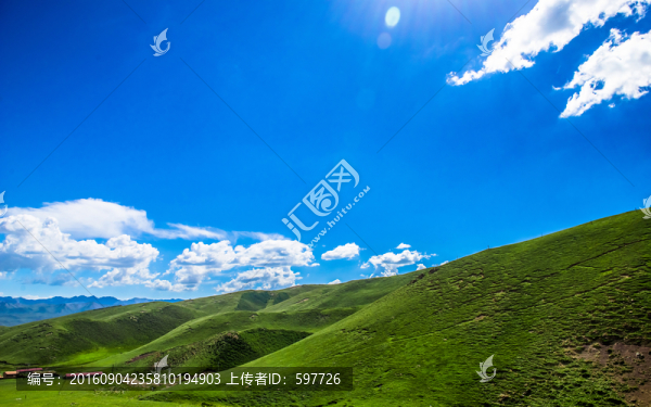 藍(lán)天白云草地