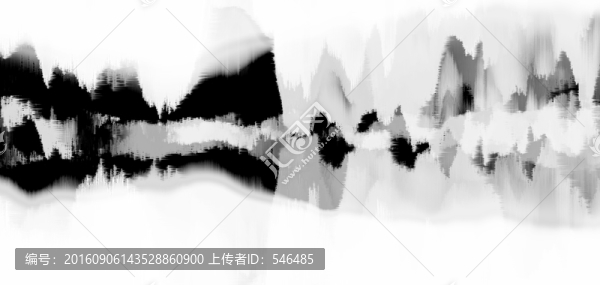 水墨遠(yuǎn)山,沙發(fā)背景畫,合層