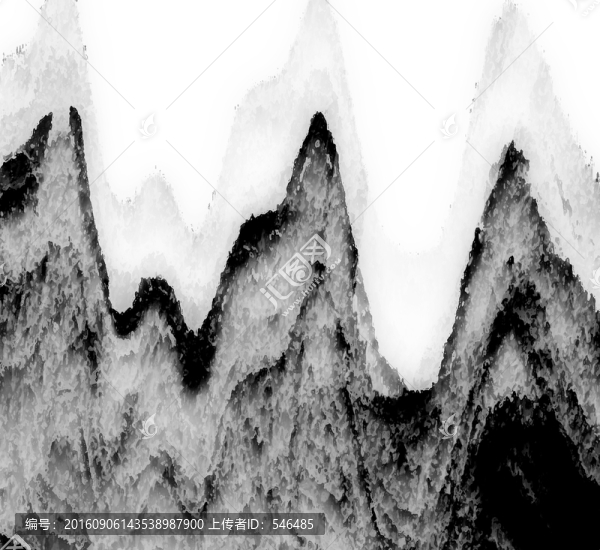 水墨遠山,合層