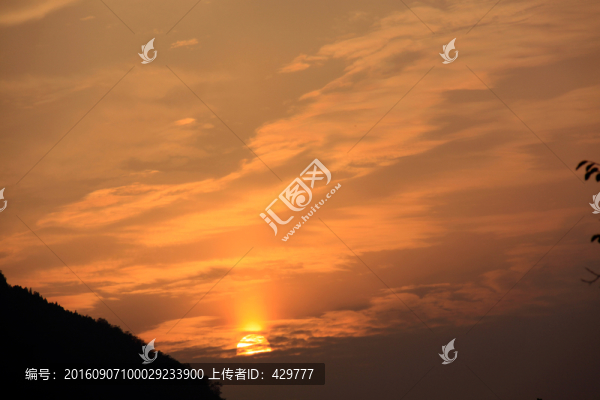 天空,紅霞,夕陽