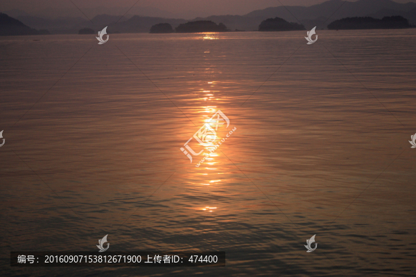 夕陽,傍晚,千島湖,湖泊