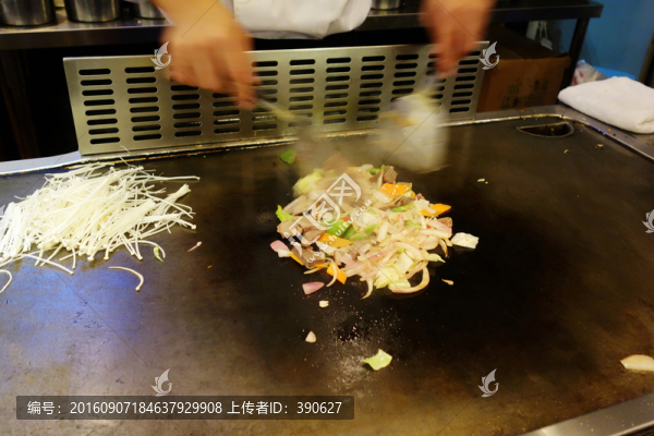 鐵板炒菜,金針菇肥牛