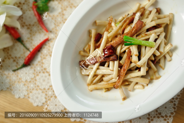 花生苗炒肉絲線