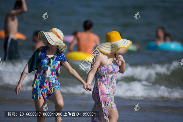 踏浪,戲水,夏日