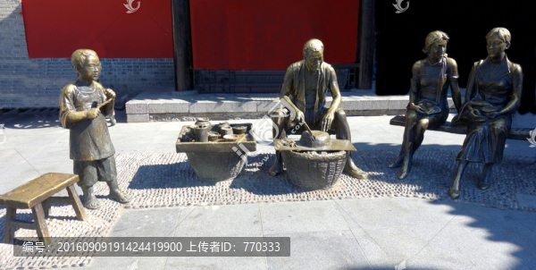 廣場(chǎng)雕塑,賣(mài)涼粉雕塑,民俗雕塑