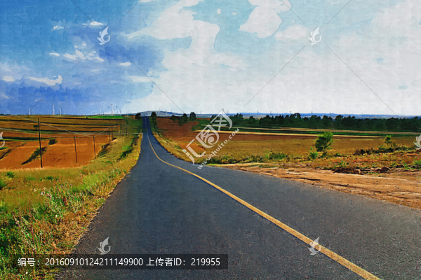 油畫,路