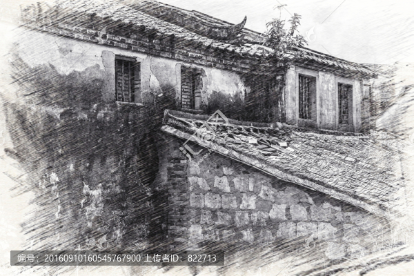 古建筑素描