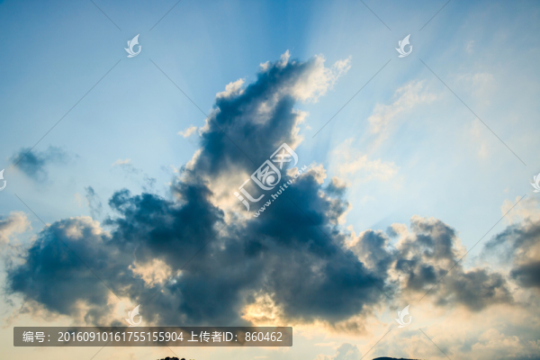 烏云,天空,天氣,傍晚,云彩
