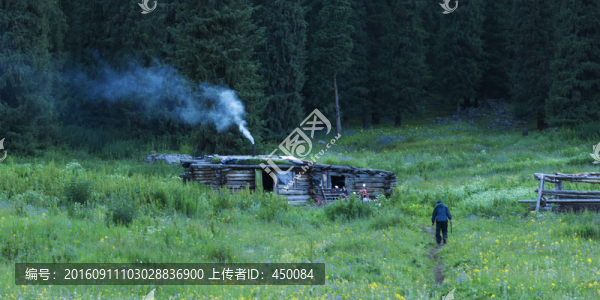 牧民晚炊
