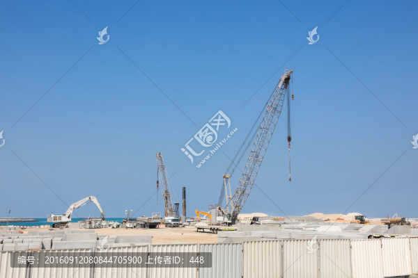 建設(shè)中的迪拜,吊車(chē),建筑工地