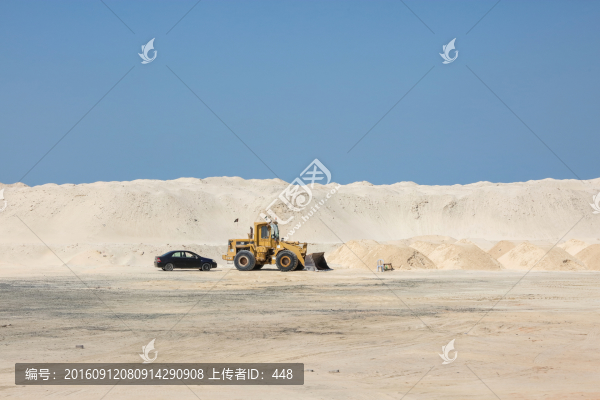 推土機,小轎車,沙丘