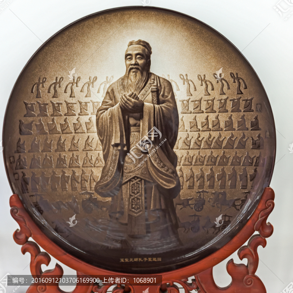 孔子陶瓷刻盤