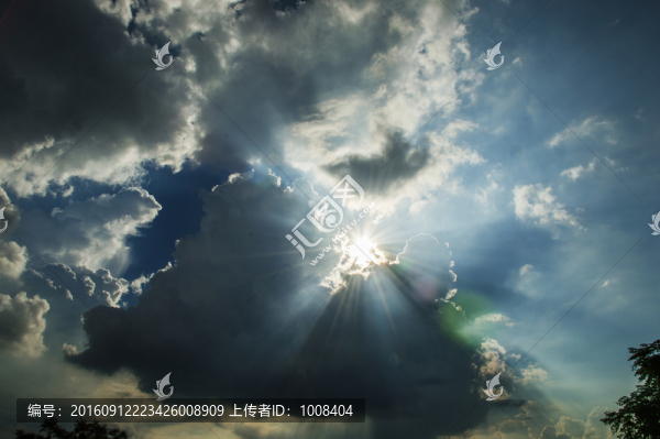 藍天白云烏云霞光背景