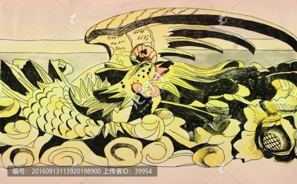手繪彩繪木雕鳳凰
