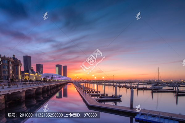 大連東港,晚霞