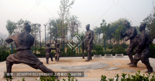 安國(guó)三諸侯文化園,周父授武雕塑